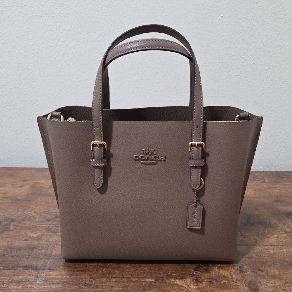 Coach Taupe Leather Tote Bag